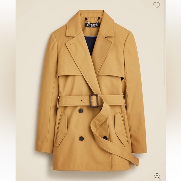 J. Crew Jackets & Blazers - Like new! J. Crew Cropped Icon Belted trench coat Notched Collar - Classic Tan